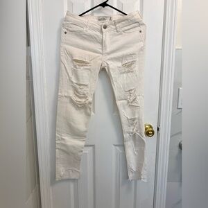 Abercrombie & Fitch White Ankle Jeans